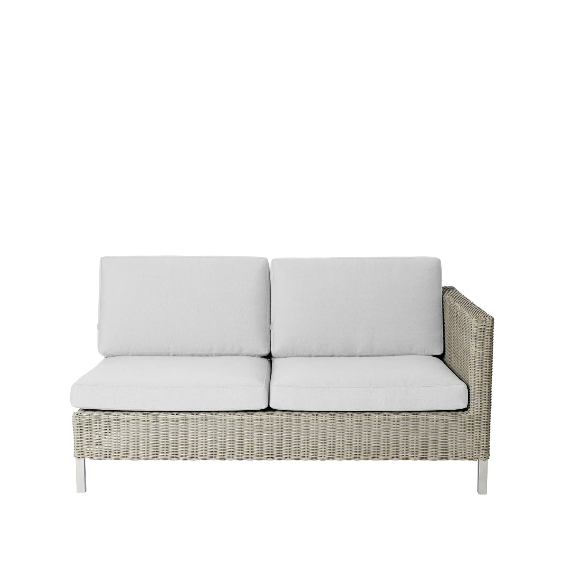 Connect modulsofa, 2-personers taupe, venstre, hvide hynder Cane-line