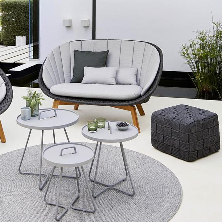 Cube skammel, Dark grey Cane-line