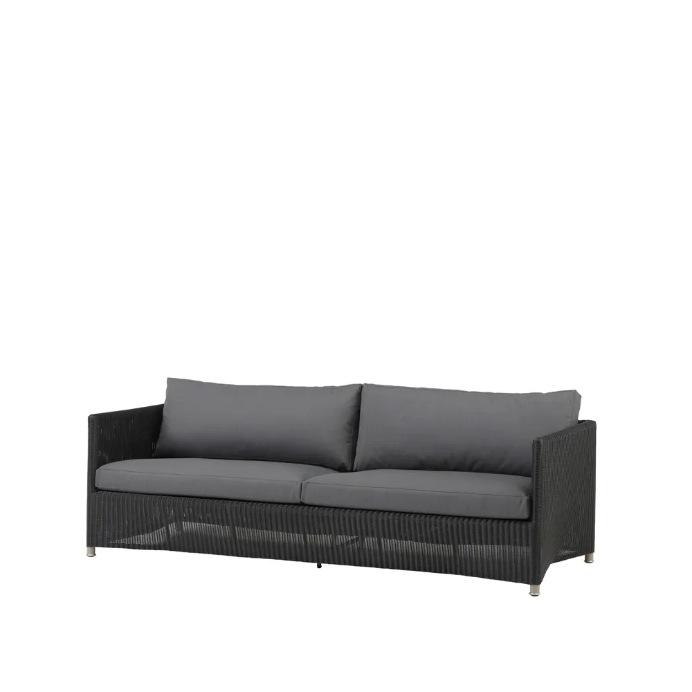 Diamond sofa 3-personers weave, Cane-Line Natté graphite Cane-line
