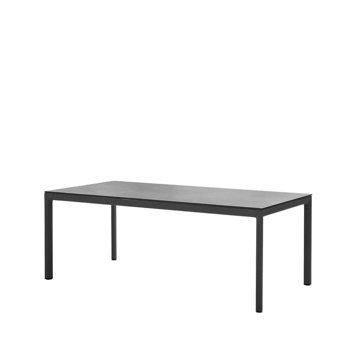 Drop spisebord - Fossil black-lavagråt aluminiumsstativ 100x200cm - Cane-line