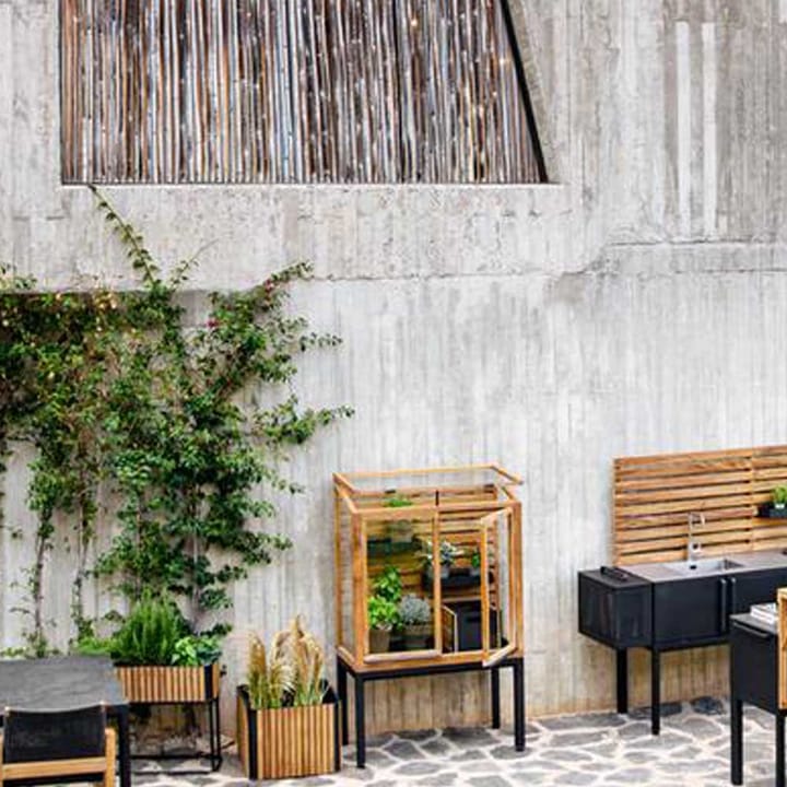 Drop væksthus, Teak-lava grey stativ Cane-line