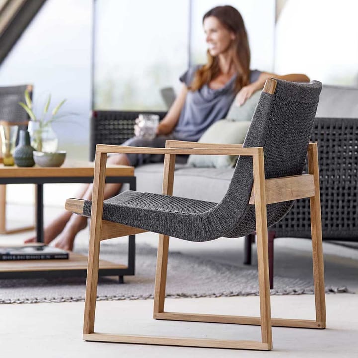 Endless loungestol, Dark grey, teakstativ Cane-line