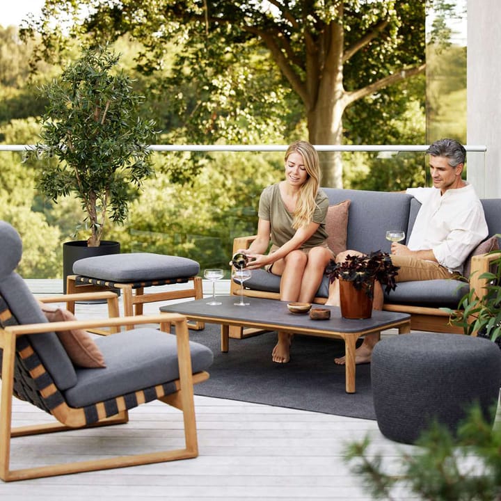 Endless Soft Highback loungestol, Cane-Line airtouch grey, teak Cane-line