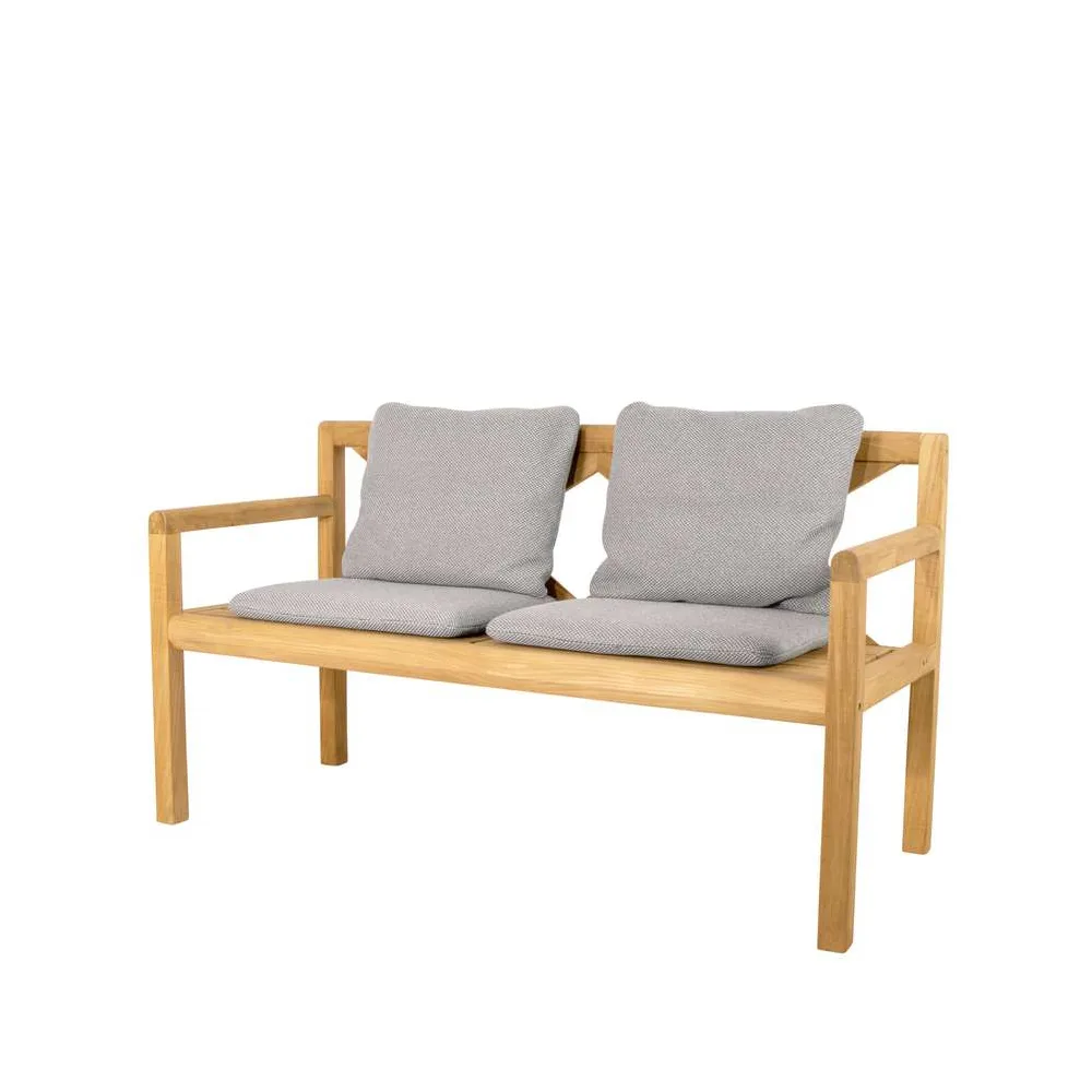 Grace 2-personers bænk, Light grey, teak Cane-line