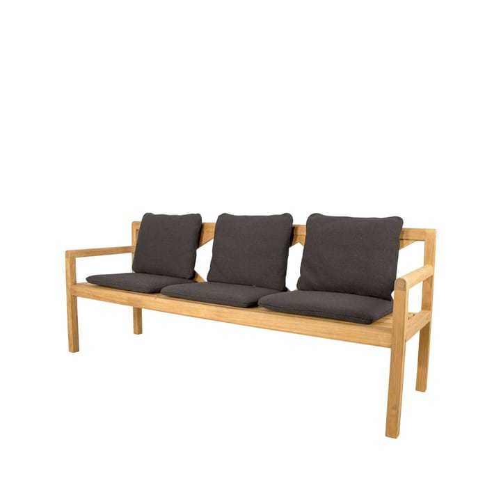 Grace 3-personers bænk - Dark grey, teak - Cane-line