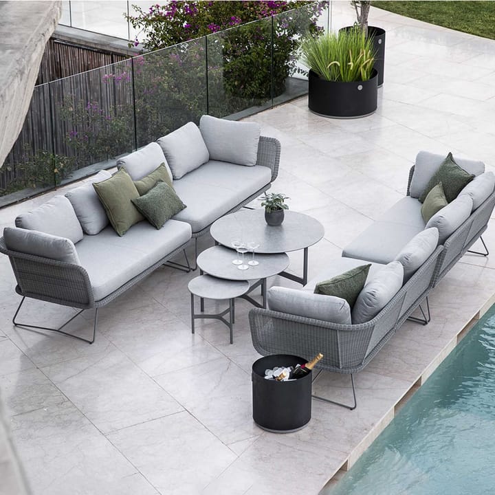 Horizon modulsofa, Cane-Line Natté grey, højre, sort stativ Cane-line