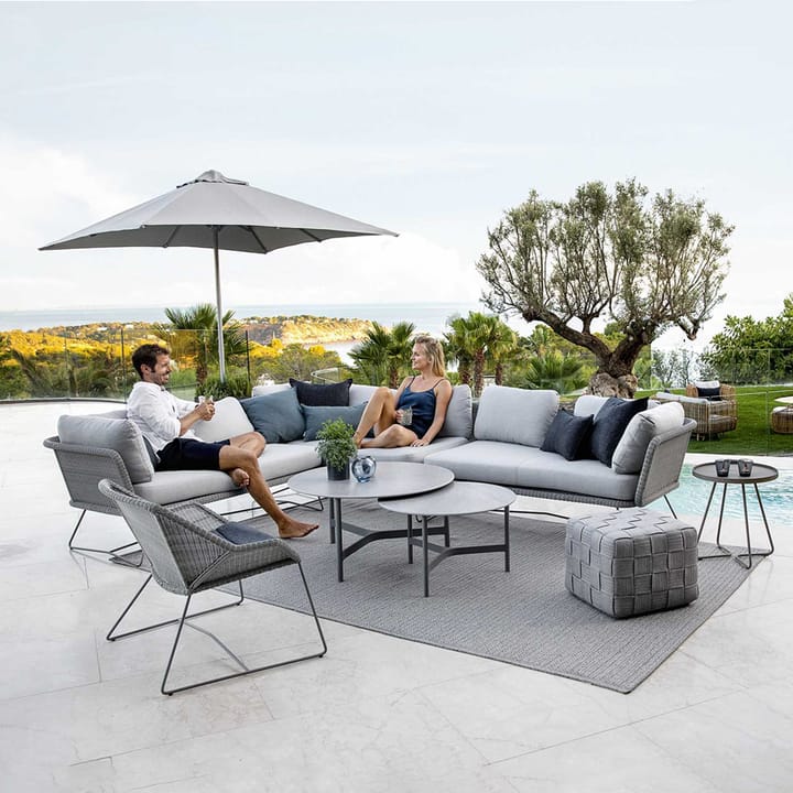 Horizon modulsofa, Cane-Line Natté grey, højre, sort stativ Cane-line