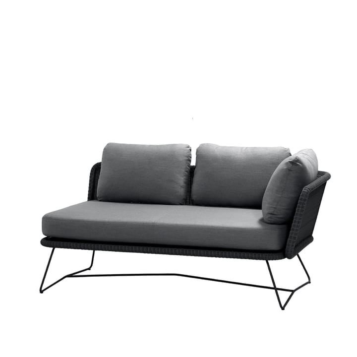 Horizon modulsofa - Cane-Line Natté grey-venstre-sort stativ - Cane-line