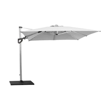 Hyde Luxe Tilt parasol 300x300 cm - Dusty white, sølvfarvet anodiseret stativ - Cane-line