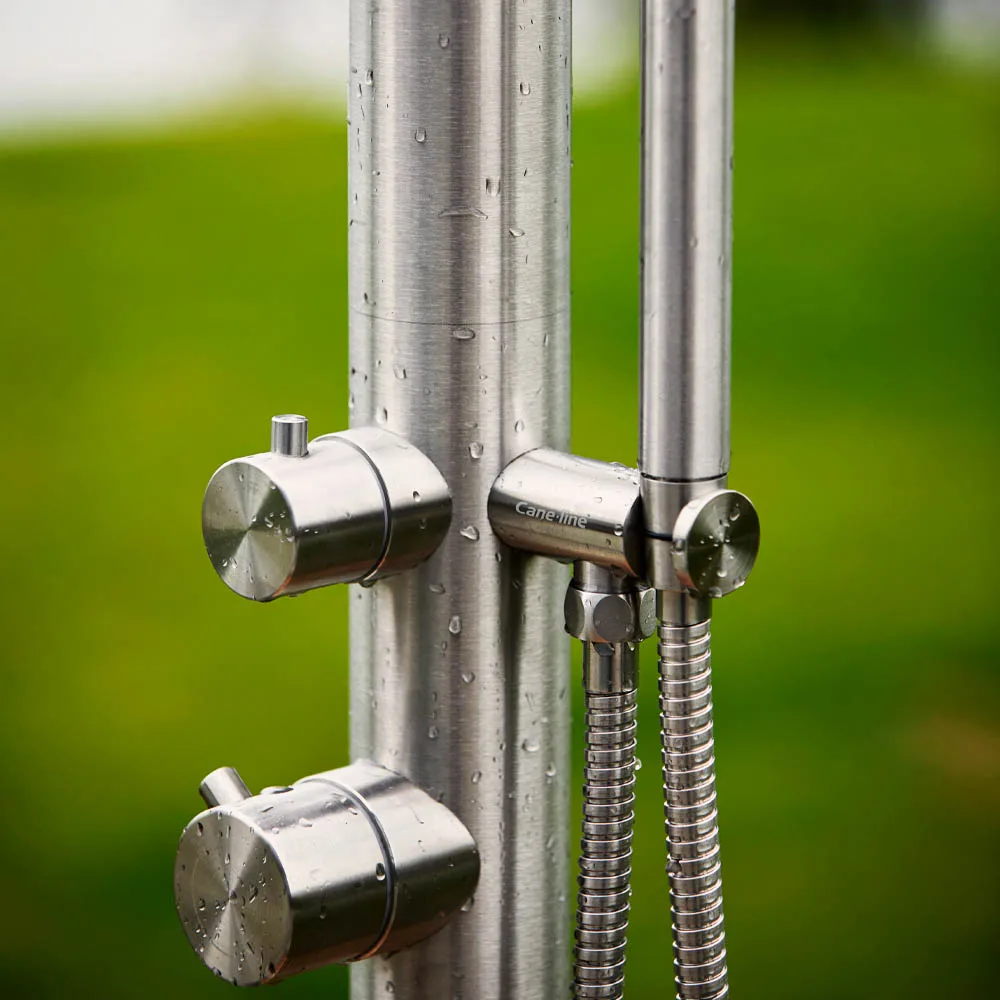 Lagoon udendørsbruser, Rustfrit stål, teak & lava grå base Cane-line