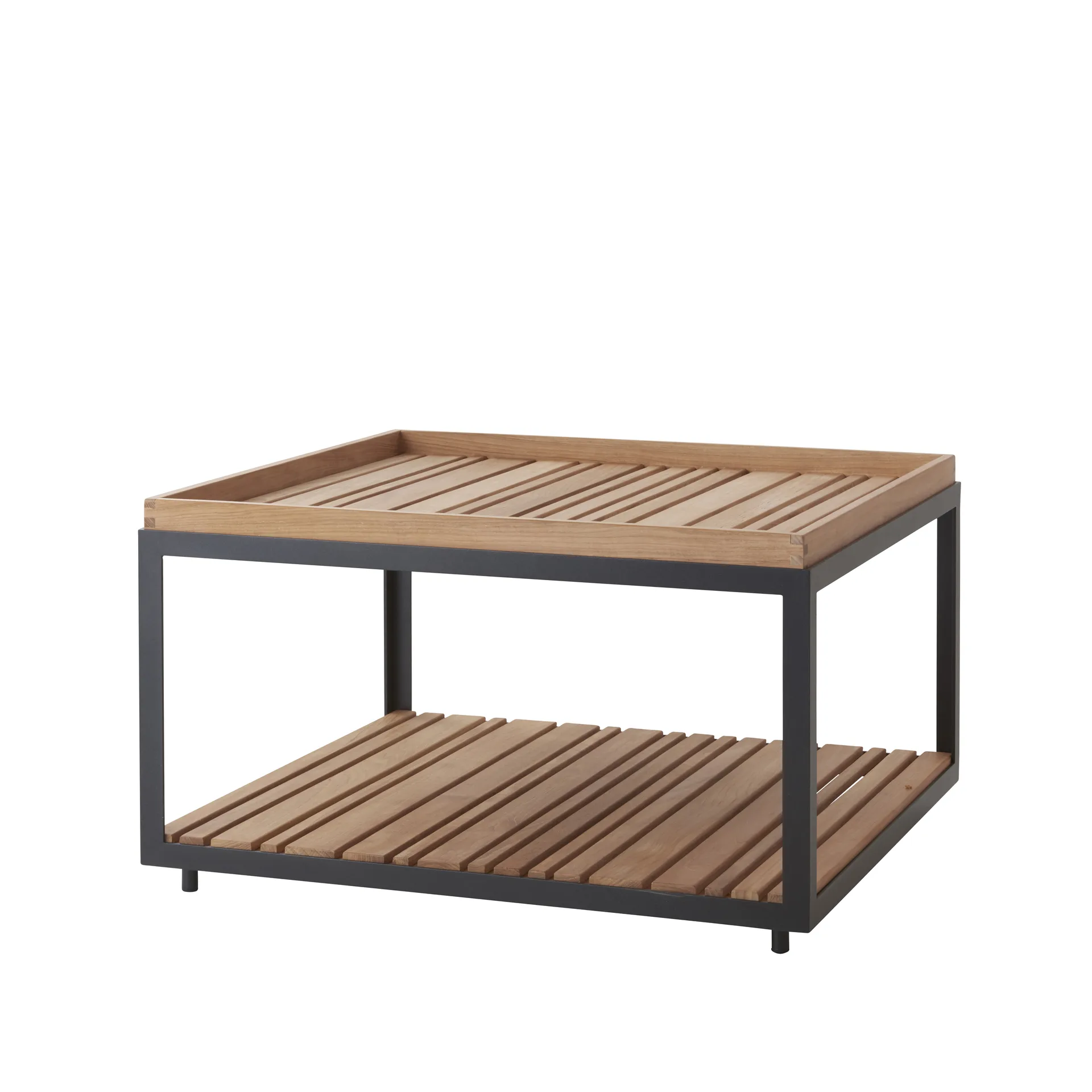 Level sofabord teak 79x79 cm, Lava grey Cane-line