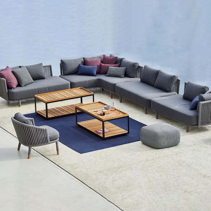 Moments modulsofa, 2-personers grå, midt, Cane-Line soft rope Cane-line