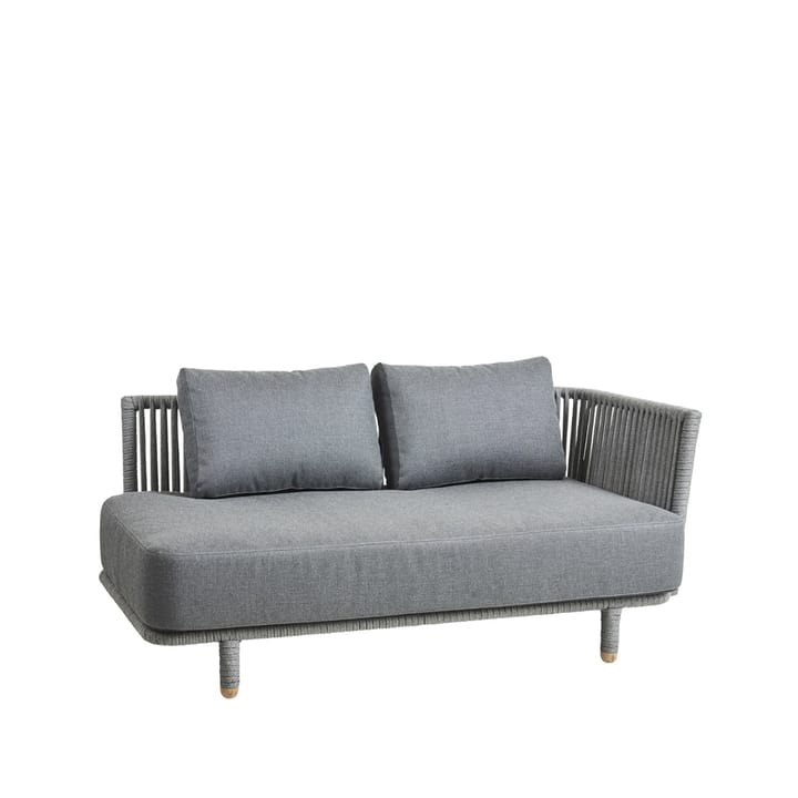 Moments modulsofa, 2-personers grå, venstre, Cane-Line soft rope Cane-line