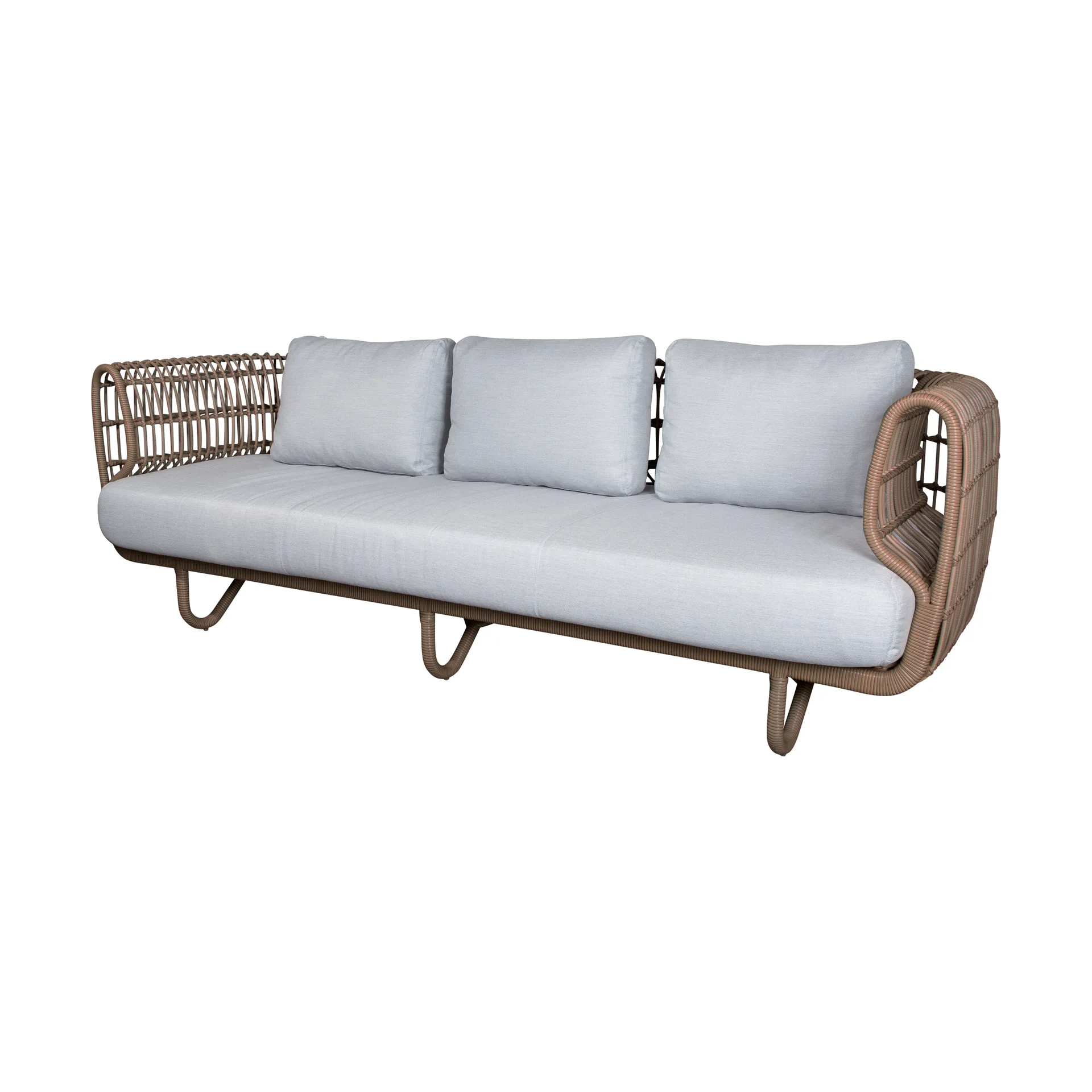Nest sofa 3-personers weave, Natural, Cane-Line Natté light grey Cane-line