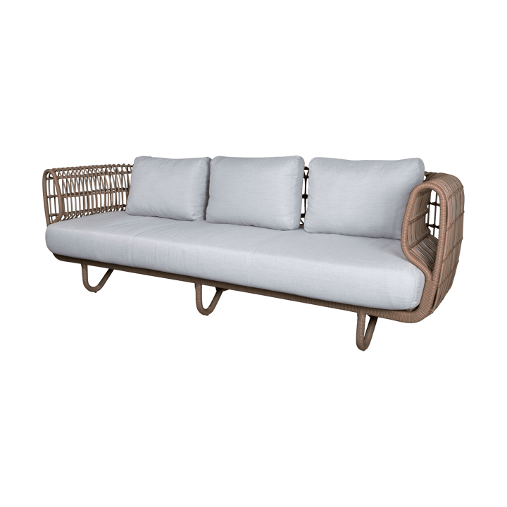 Nest sofa 3-personers weave - Natural, Cane-Line Natté light grey - Cane-line