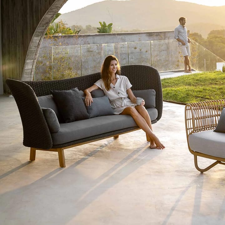 Peacock sofa 2-personers soft rope, Dark grey, teak Cane-line