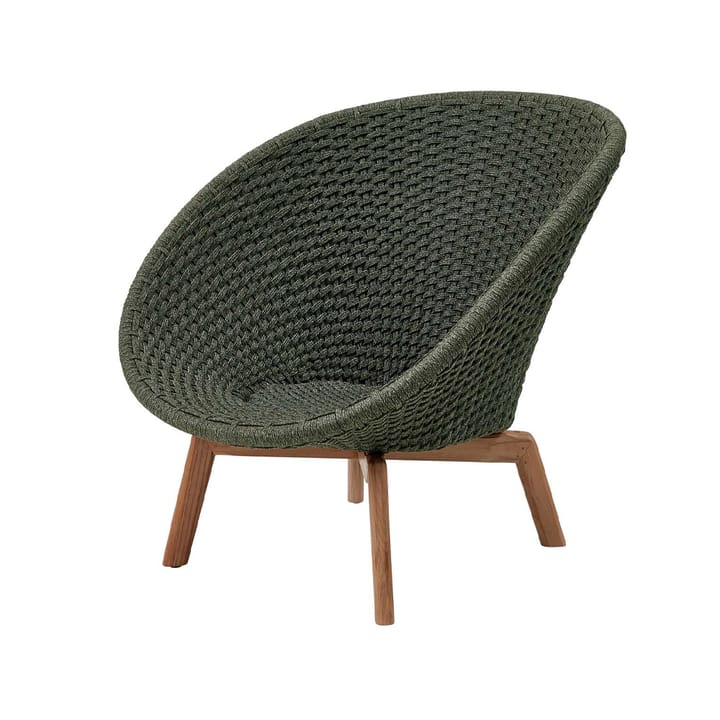 Peacock Weave loungestol - Dark green, ben i teak - Cane-line