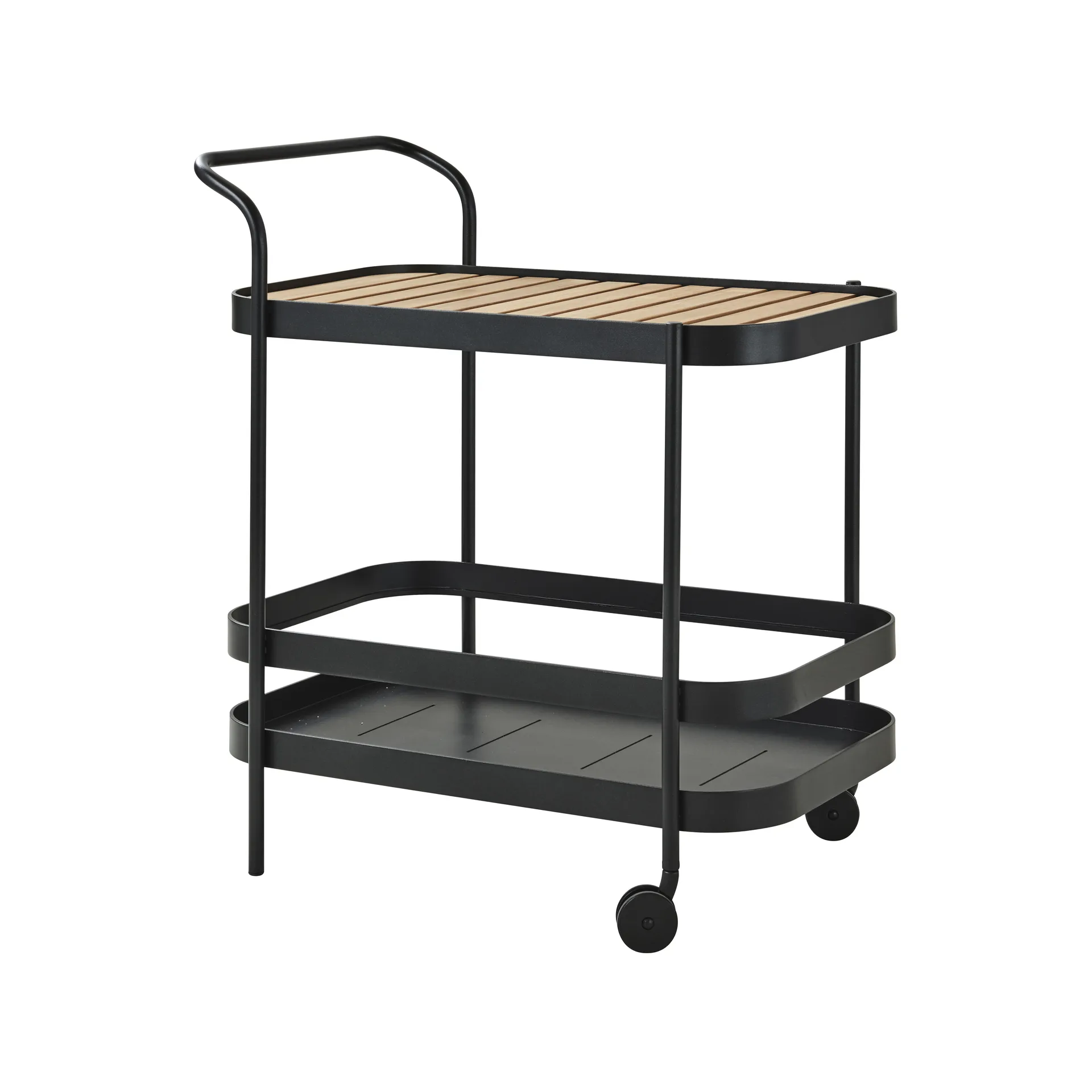 Roll serveringsvogn, Lava grey, inkl. teakbordplade Cane-line