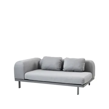 Space modulsofa 2-personers light grey - Venstre-grå aluminiumstativ - Cane-line