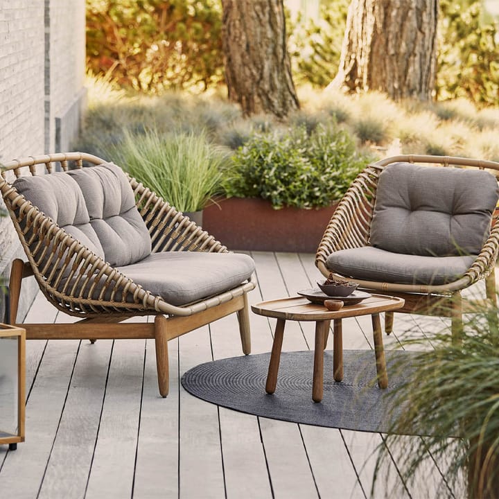 String 2-personers sofa teakben, Cane-Line airtouch taupe Cane-line