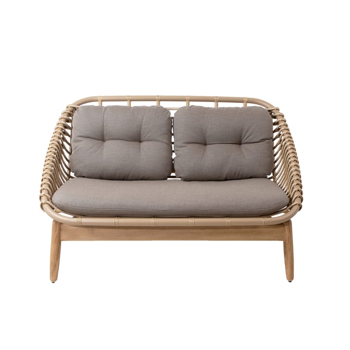 String 2-personers sofa teakben, Cane-Line airtouch taupe Cane-line
