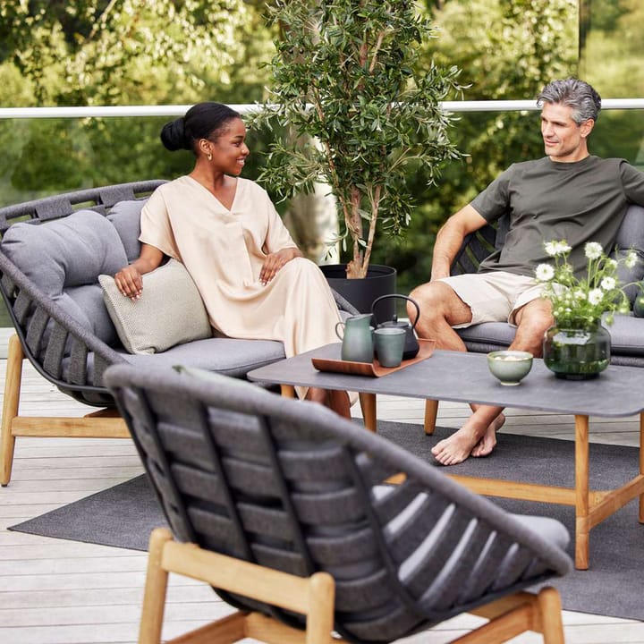 Strington 2-personers sofa teak, Cane-Line AirTouch grey Cane-line