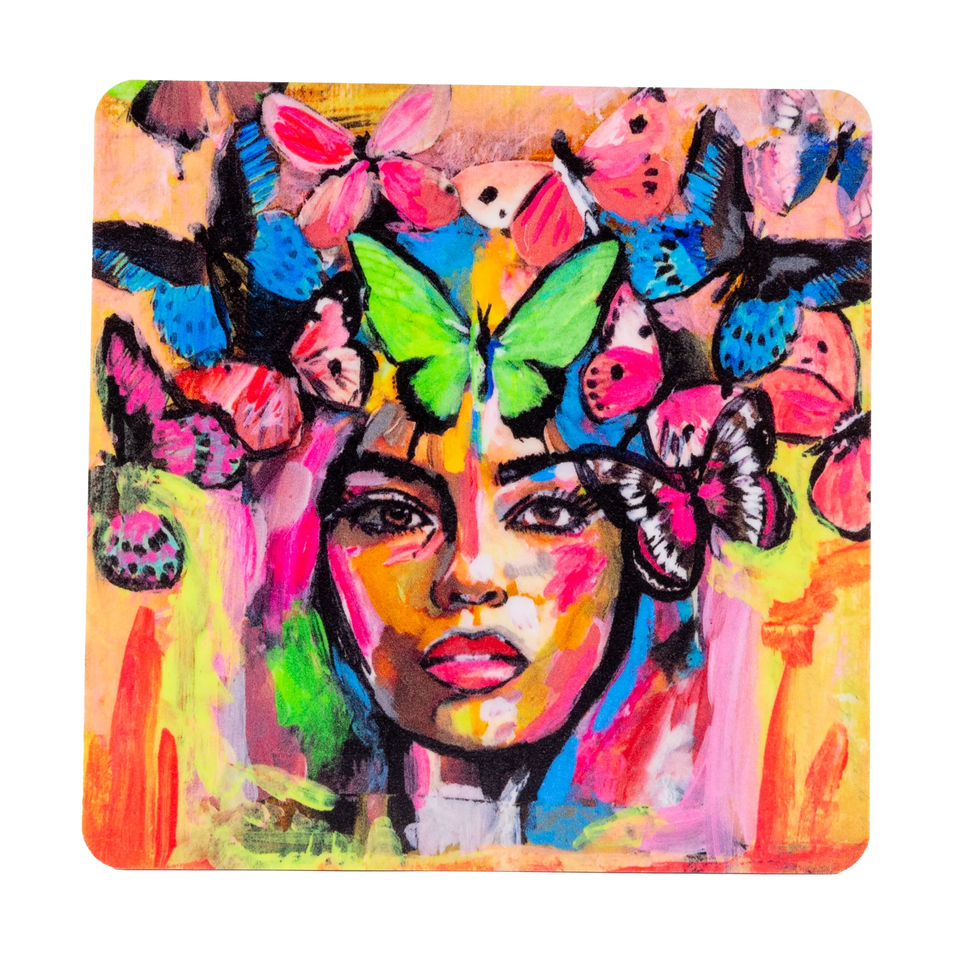 Coming back to life glasunderlag 9x9 cm, Flerfarvet Carolina Gynning