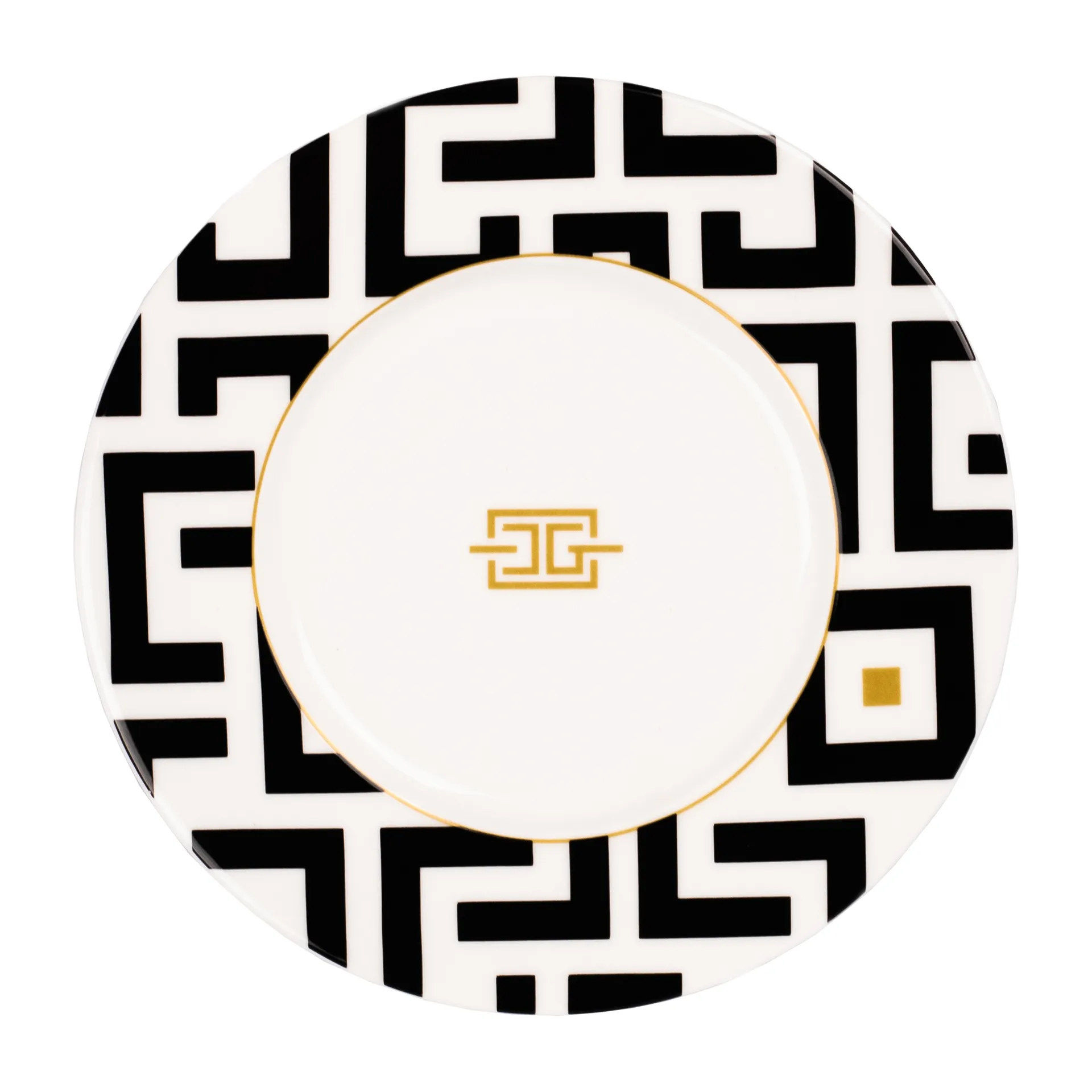 DECO tallerken Ø22,5 cm, Hvid/Sort Carolina Gynning