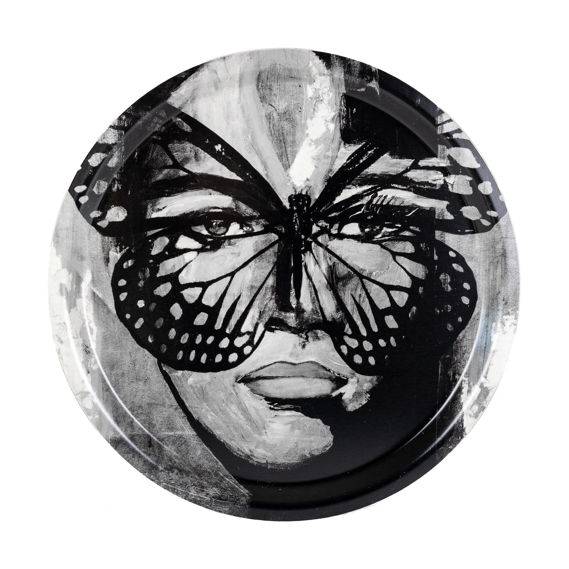 Golden Butterfly bakke Ø31 cm, Black-white Carolina Gynning