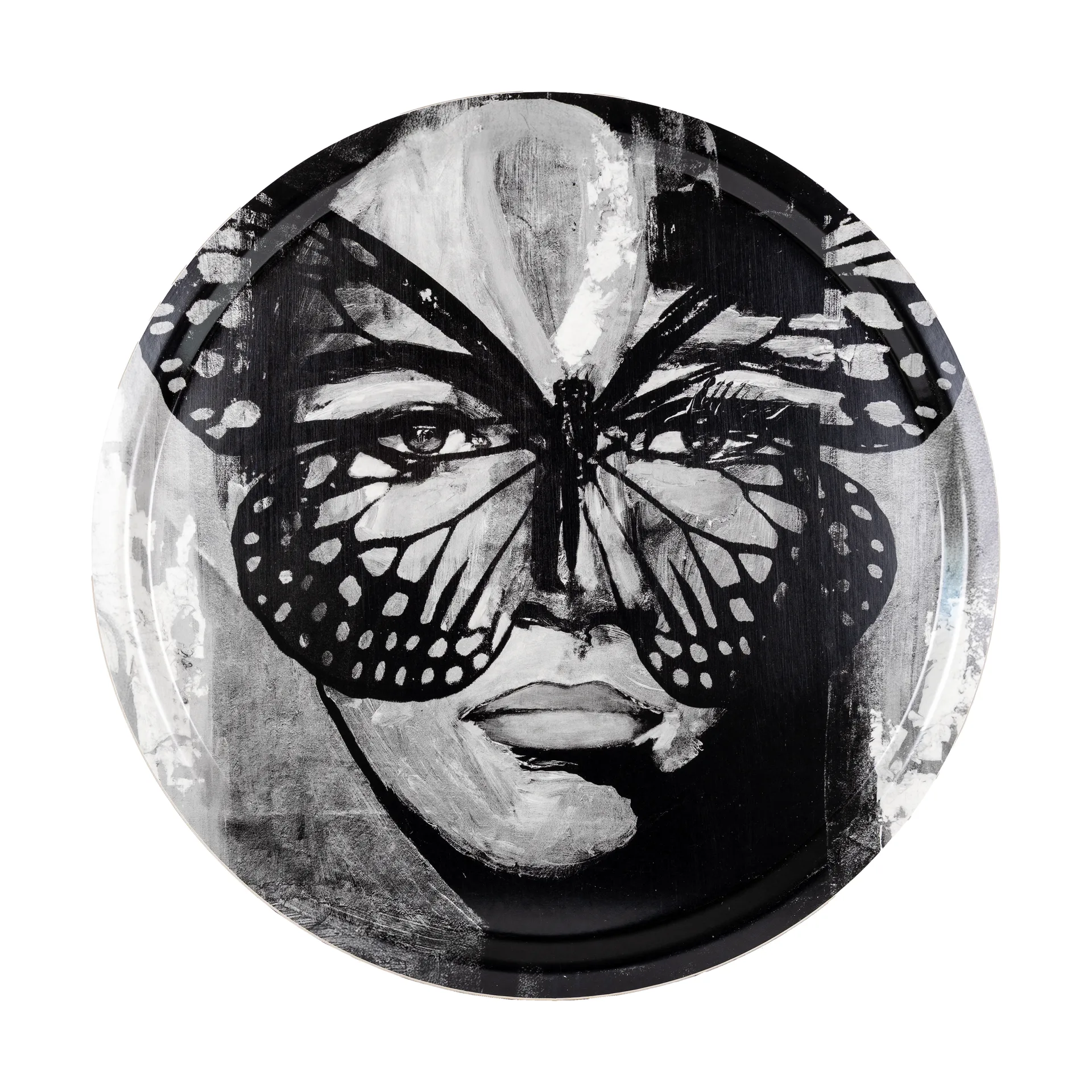 Golden Butterfly bakke Ø46 cm, Black-white Carolina Gynning