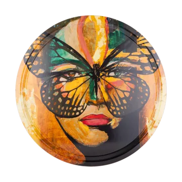 Golden Butterfly bakke Ø46 cm - Orange-black - Carolina Gynning