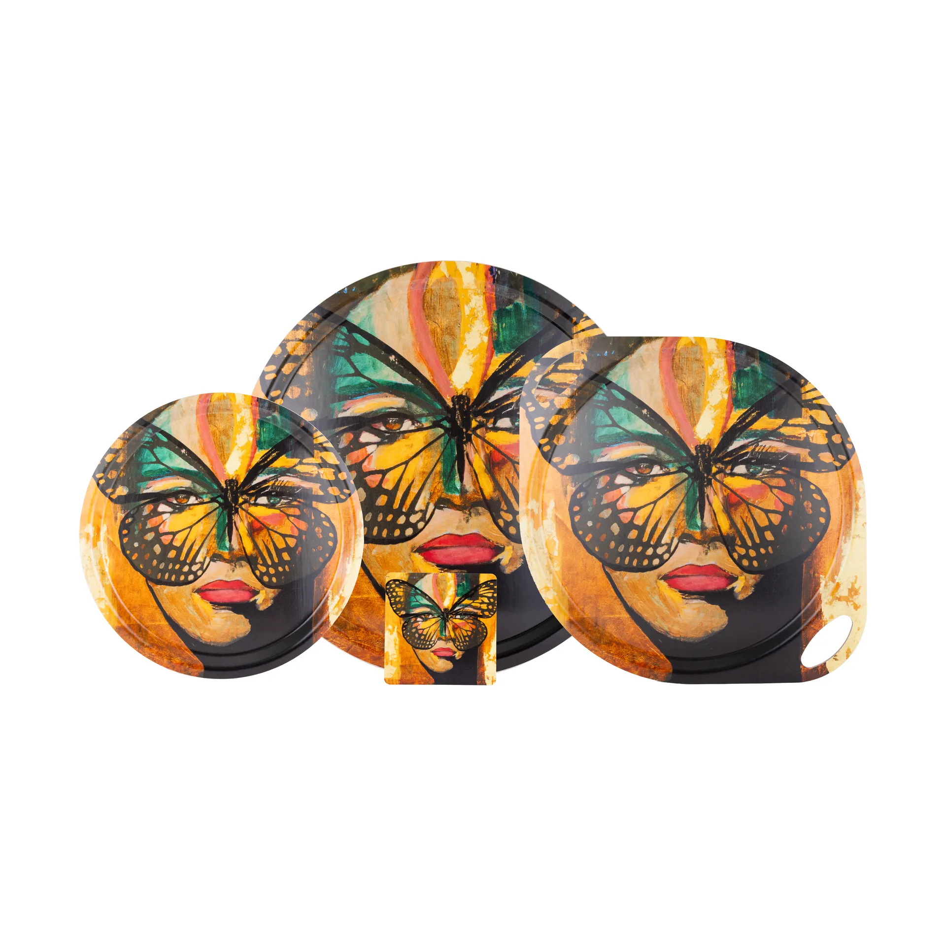 Golden Butterfly bakke Ø46 cm, Orange-black Carolina Gynning