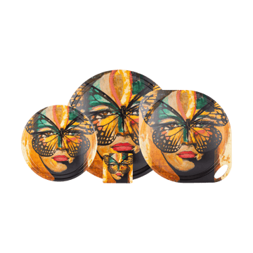 Golden Butterfly bakke Ø46 cm - Orange-black - Carolina Gynning