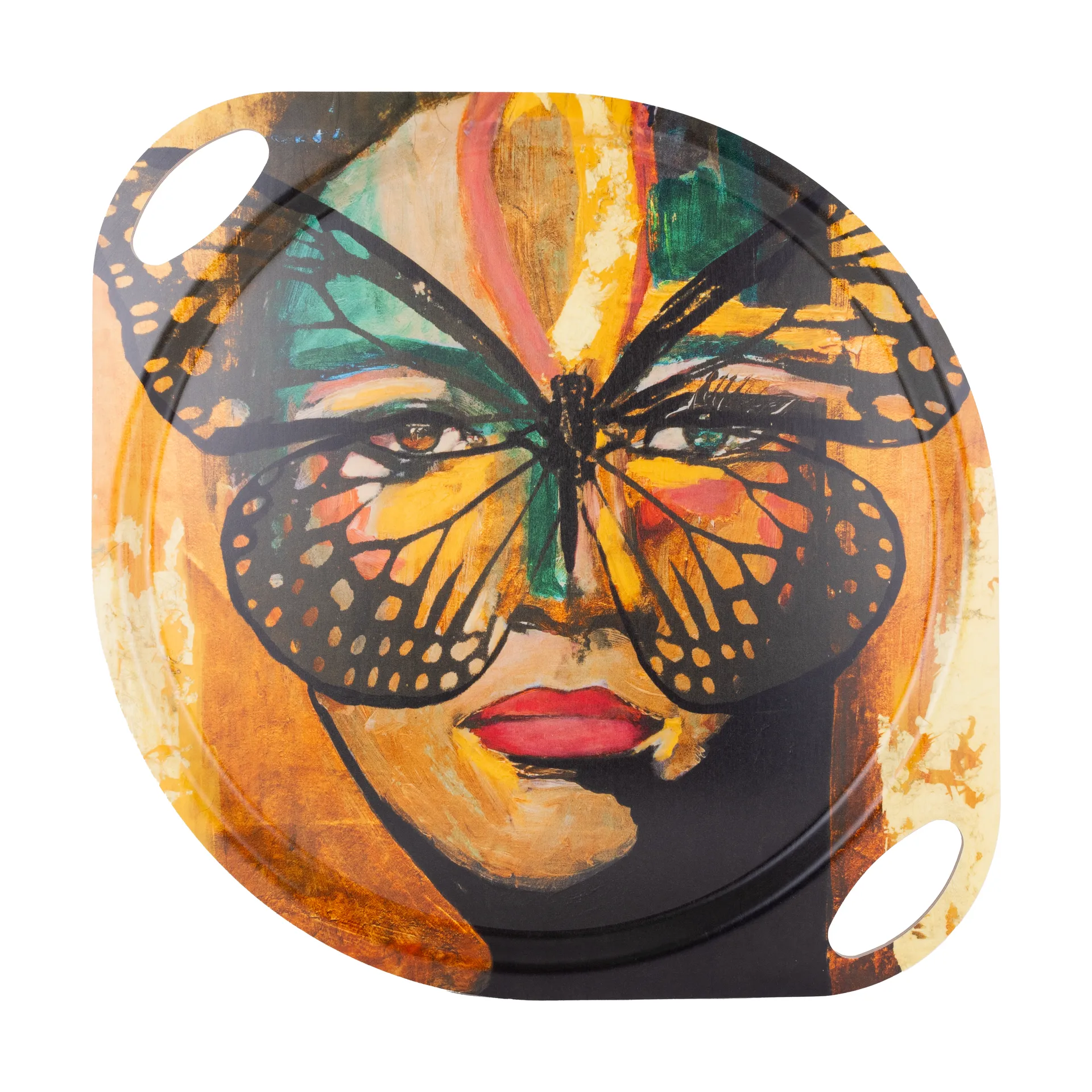 Golden Butterfly bakke med håndtag 38x47 cm, Orange-black Carolina Gynning