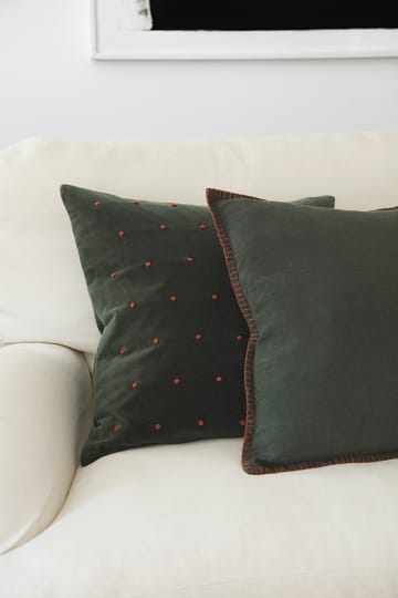 Arun pudebetræk 50x50 cm - Forest green/Terracotta - Chhatwal & Jonsson