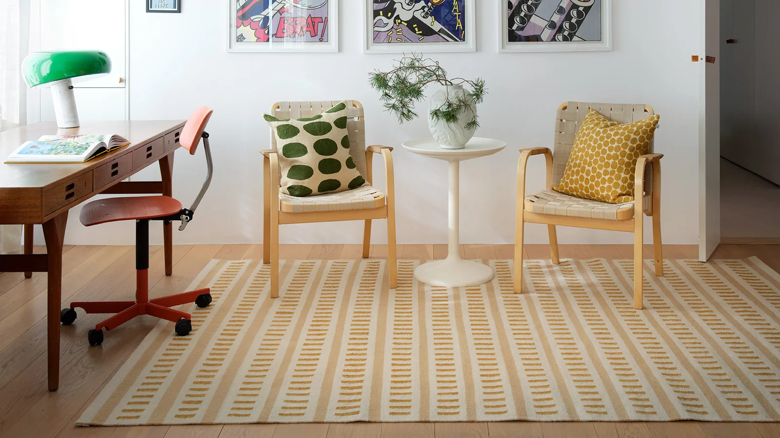 Asim pudebetræk 50x50 cm, Beige-cactus green Chhatwal & Jonsson