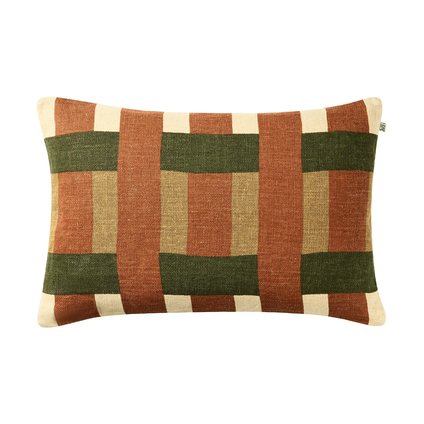 Benaras pudebetræk, Apricot Orange-Khaki-Cactus Green, 40x60 cm Chhatwal & Jonsson
