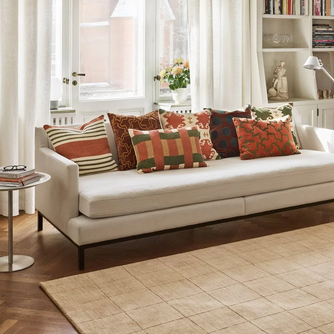 Benaras pudebetræk, Apricot Orange-Khaki-Cactus Green, 40x60 cm Chhatwal & Jonsson