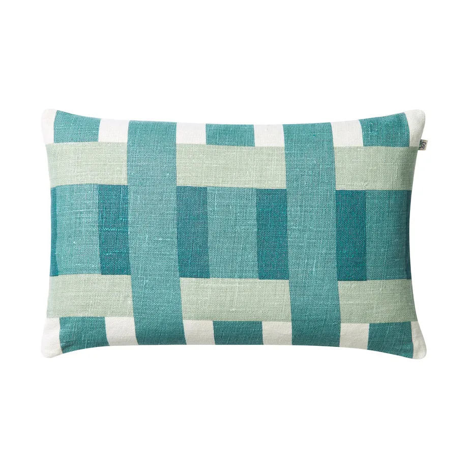Benaras pudebetræk, Heaven blue-aqua-palace blue, 40x60 cm Chhatwal & Jonsson
