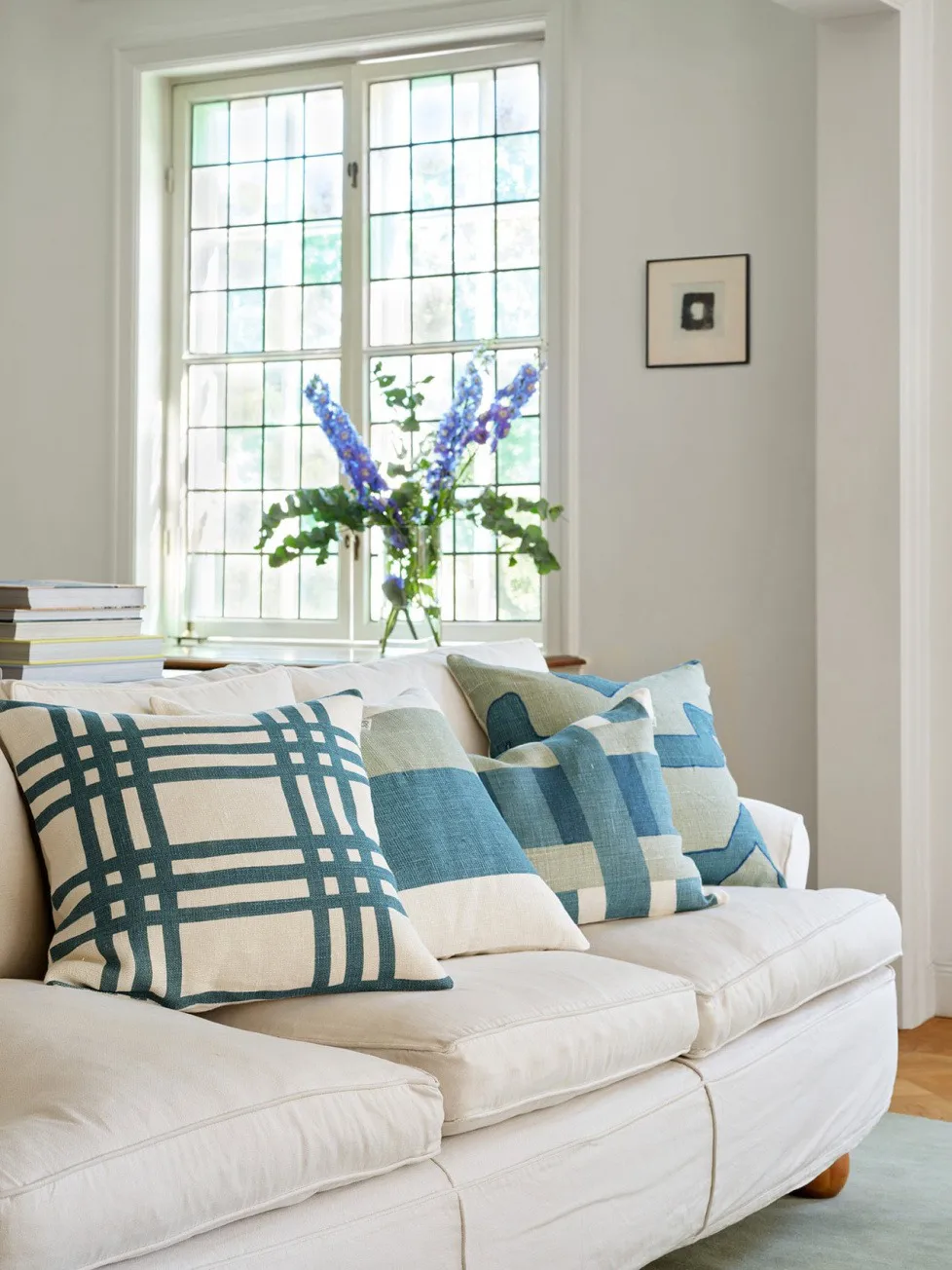Benaras pudebetræk, Heaven blue-aqua-palace blue, 40x60 cm Chhatwal & Jonsson