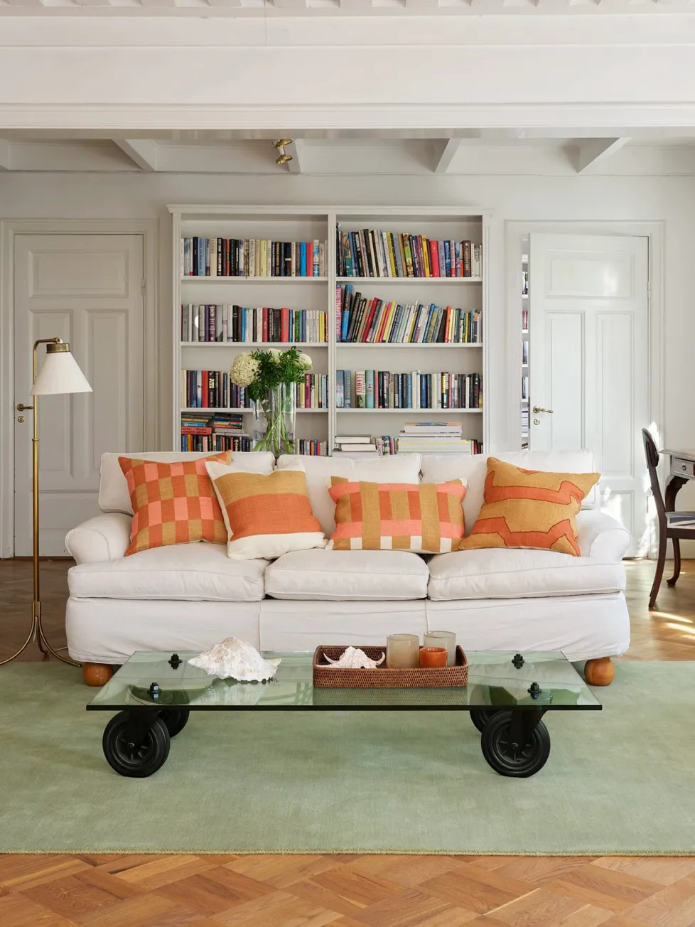 Benaras pudebetræk, Khaki-rose-apricot orange, 40x60 cm Chhatwal & Jonsson