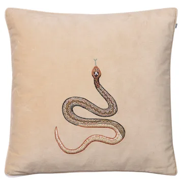 Broderet Cobra pudebetræk 50 x 50 cm - Beige - Chhatwal & Jonsson