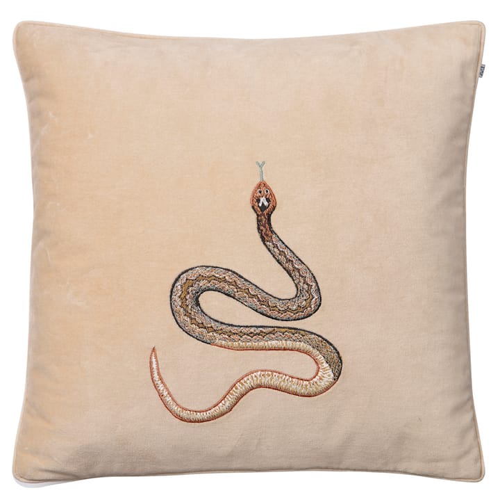 Broderet Cobra pudebetræk 50 x 50 cm - Beige - Chhatwal & Jonsson