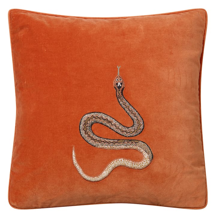 Broderet Cobra pudebetræk 50 x 50 cm - Orange - Chhatwal & Jonsson