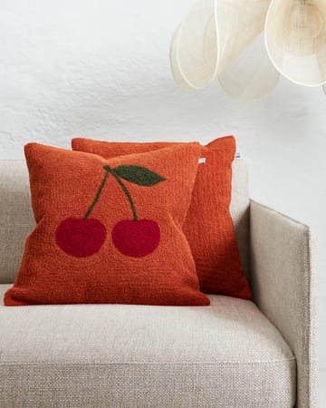 Cherry pudebetræk 50x50 cm - Apricot orange-rød-grøn - Chhatwal & Jonsson