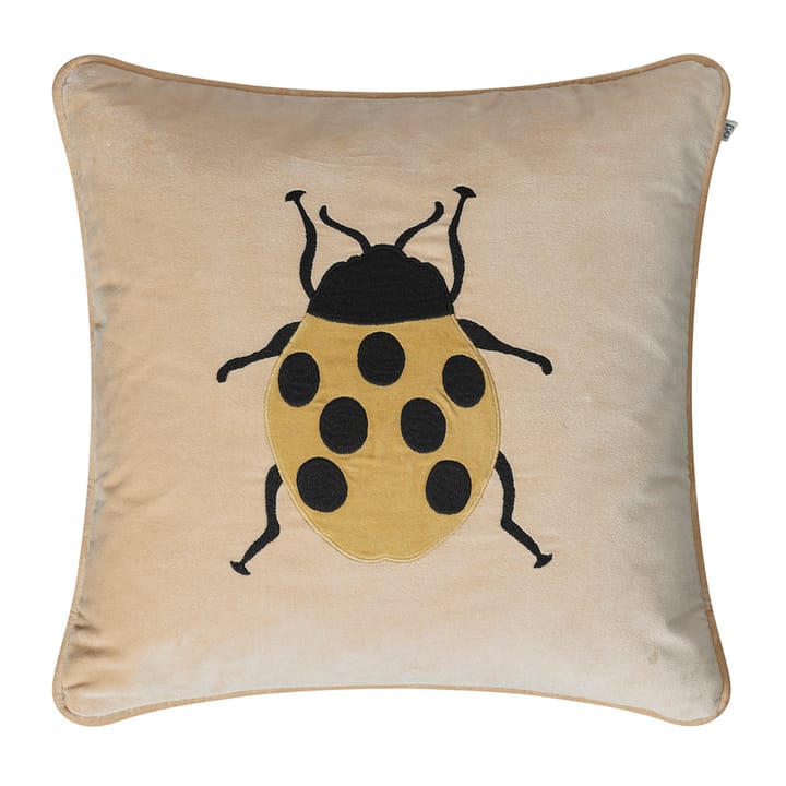 Embroidered Beetle pudebetræk 50x50 cm - Beige/Spicy yellow - Chhatwal & Jonsson