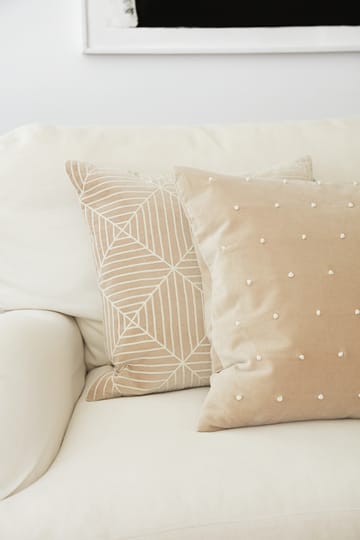 Embroidered Kulgam pudebetræk 50x50 cm - Tan/Offwhite - Chhatwal & Jonsson