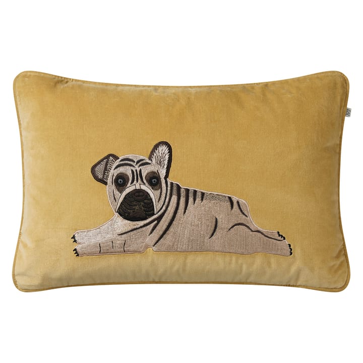 Embroidered Puppy pudebetræk 40x60 cm - Spicy yellow - Chhatwal & Jonsson