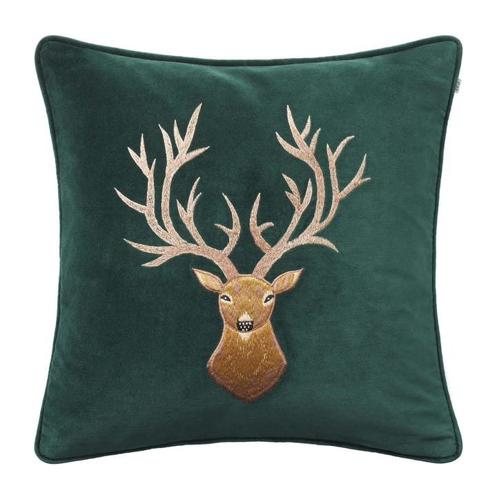 Embroidered Reindeer pudebetræk 50x50 cm - Green - Chhatwal & Jonsson