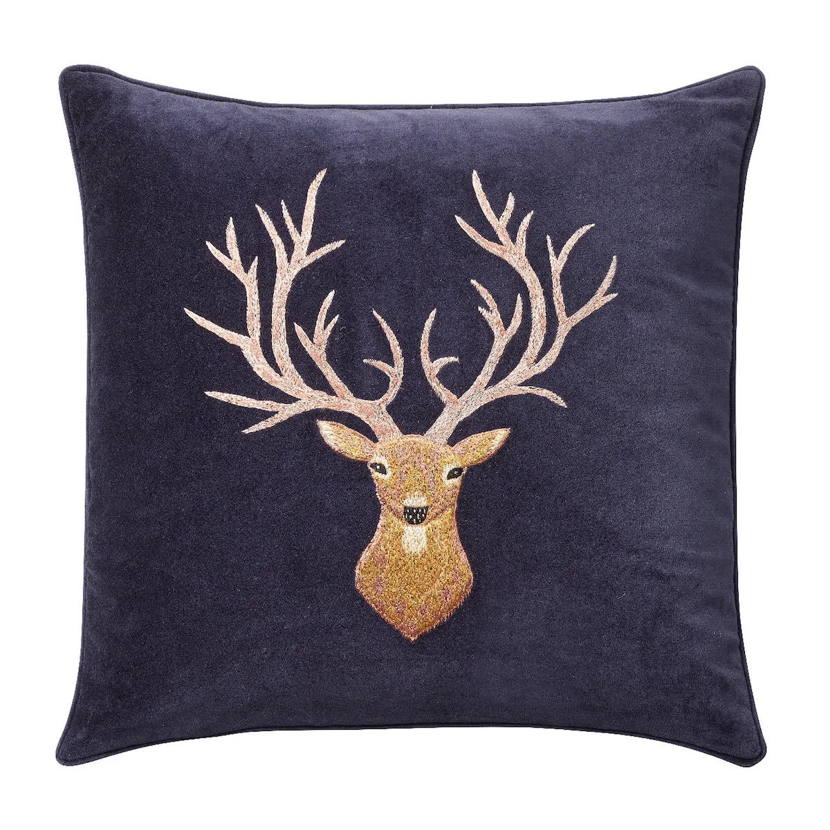 Embroidered Reindeer pudebetræk 50x50 cm, Navy Chhatwal & Jonsson